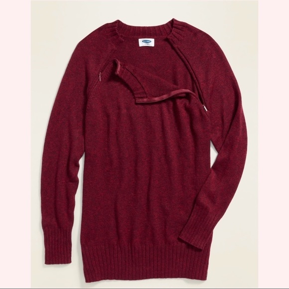 NWT Maternity Hidden-Zipper Nursing Tunic Sweater​ - Picture 4 of 6